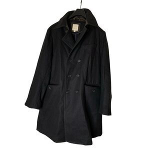 Billy Reid wool peacoat black Made in Italy men's size large